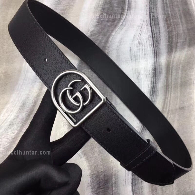 Gucci Leathervbelt With Framed Double G Black 35mm